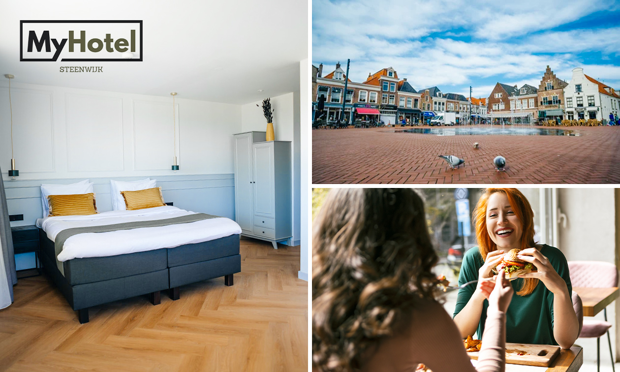 Hotelovernachting voor 2 + ontbijt in Steenwijk + evt. diner in Giethoorn