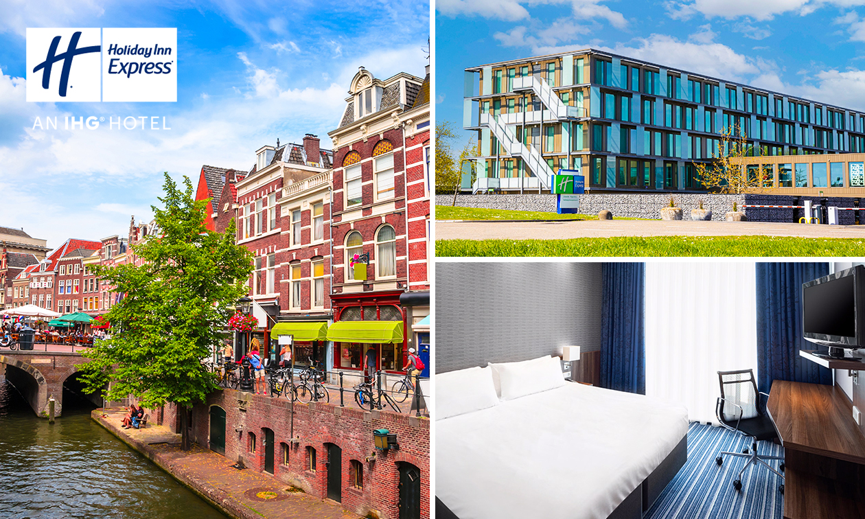Overnachting voor 2 + ontbijt + parkeren + late check-out bij Holiday Inn Express Utrecht