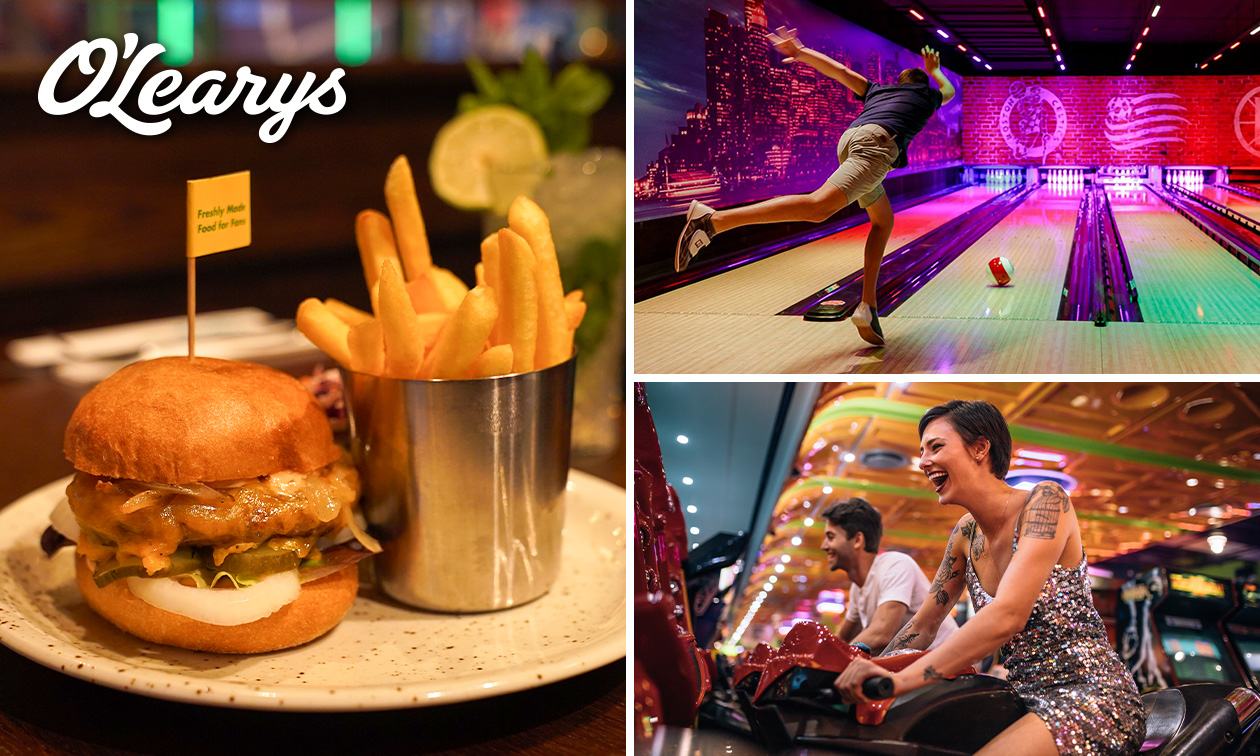 Bowlen (50 min) + diner + arcade playcard bij O'Learys Gent