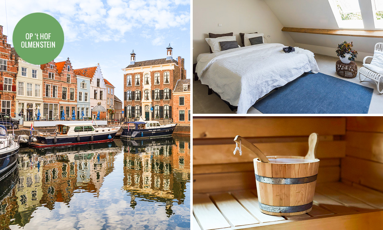 Overnachting voor 2 + ontbijt + sauna + late check-out nabij Goes