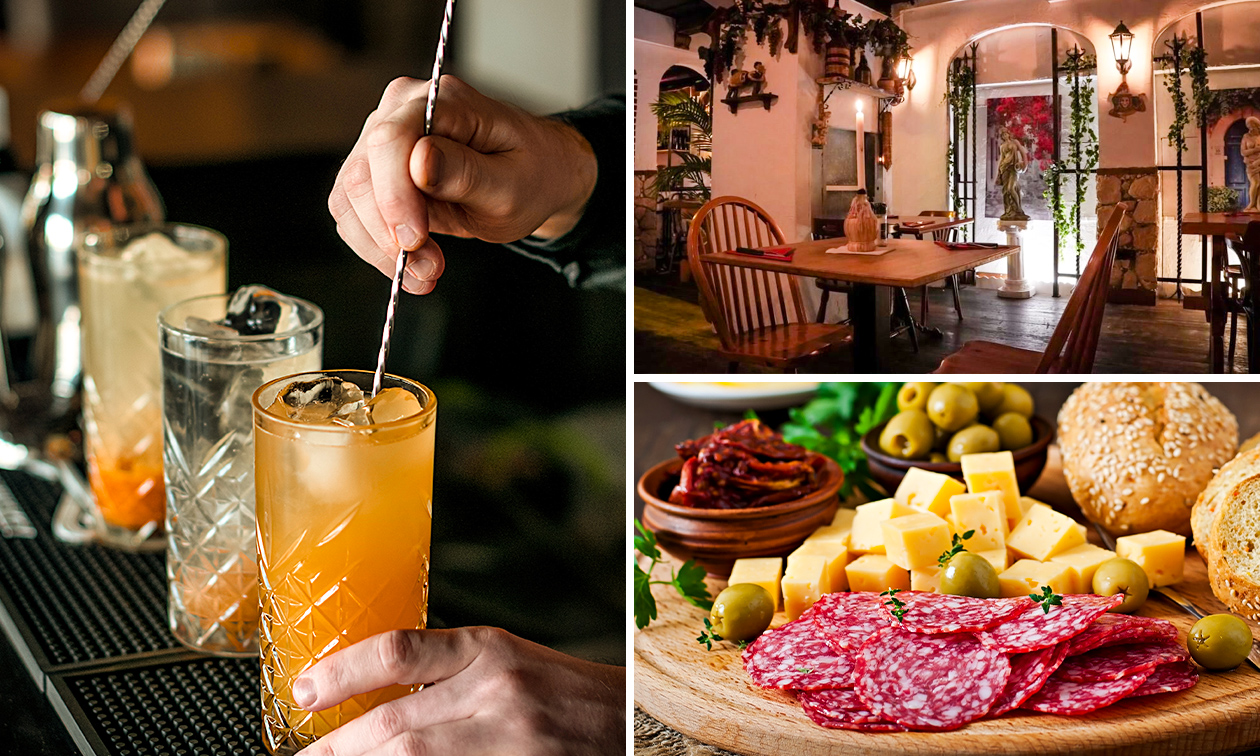 High cello of high cocktail + borrelplank bij Pizzeria Tarantella