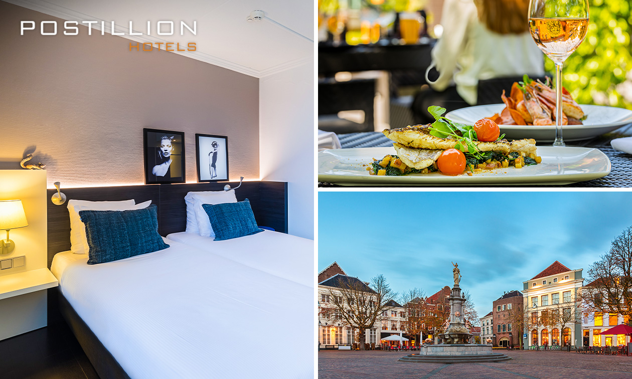 Luxe overnachting voor 2 + ontbijt + evt. 3-gangendiner of dagentree spa in Deventer