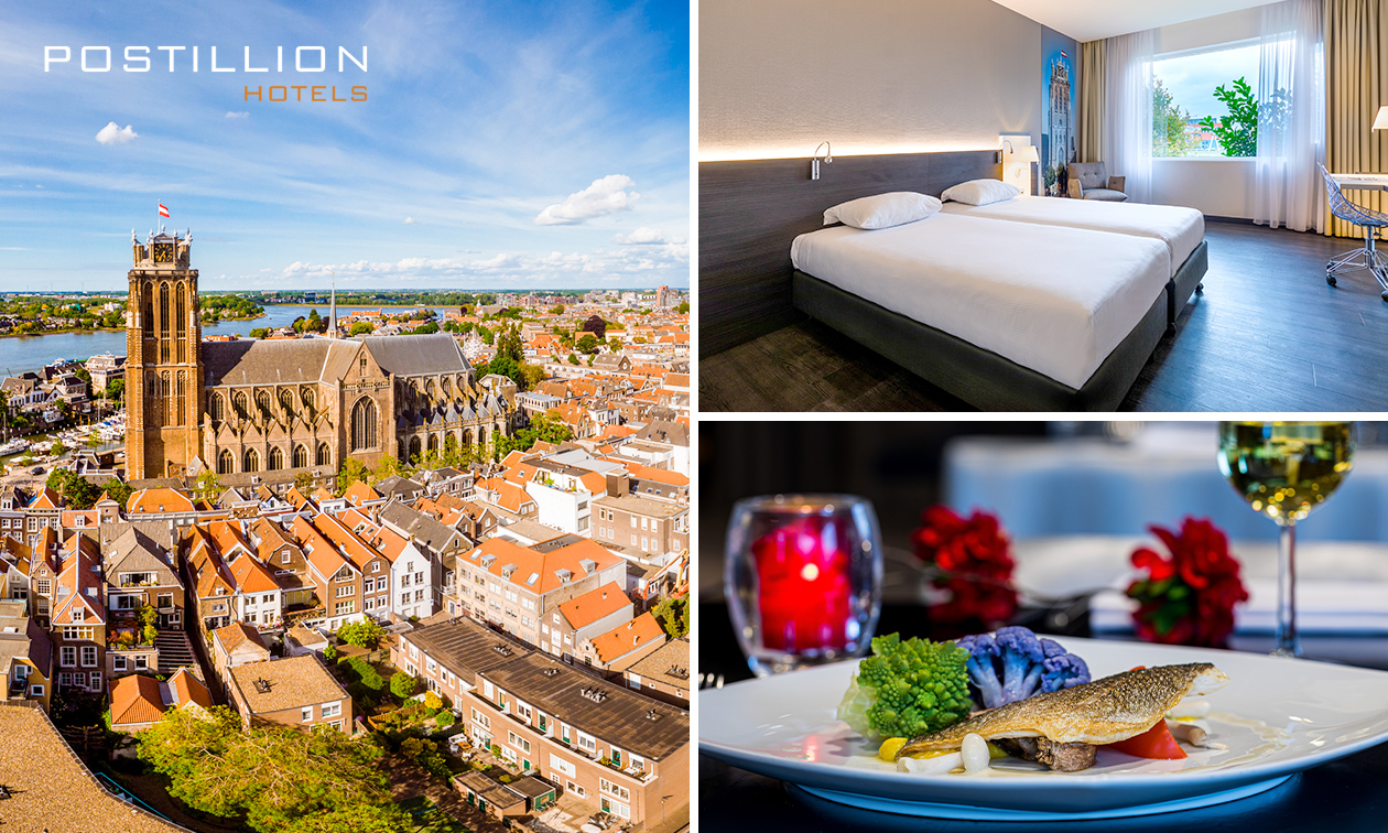 Overnachting voor 2 in Dordrecht + ontbijt + evt. 3-gangendiner of dagentree spa