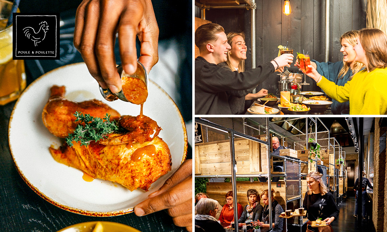 2-gangen keuzediner of -lunch + 1 bijgerecht bij Poule & Poulette in Antwerpen