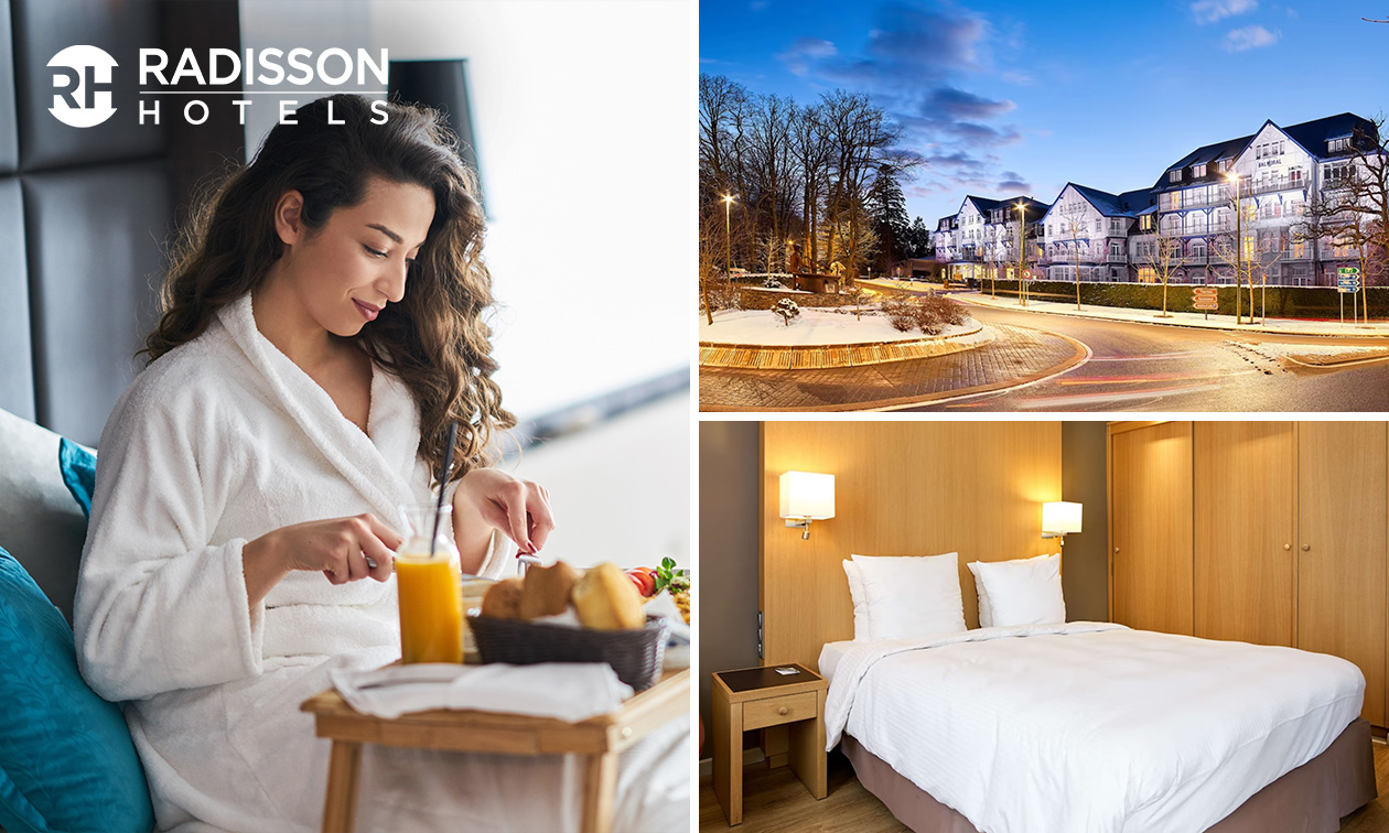 Overnachting voor 2 + ontbijt + wellness + drankje + late check-out bij Radisson Blu Balmoral Hotel