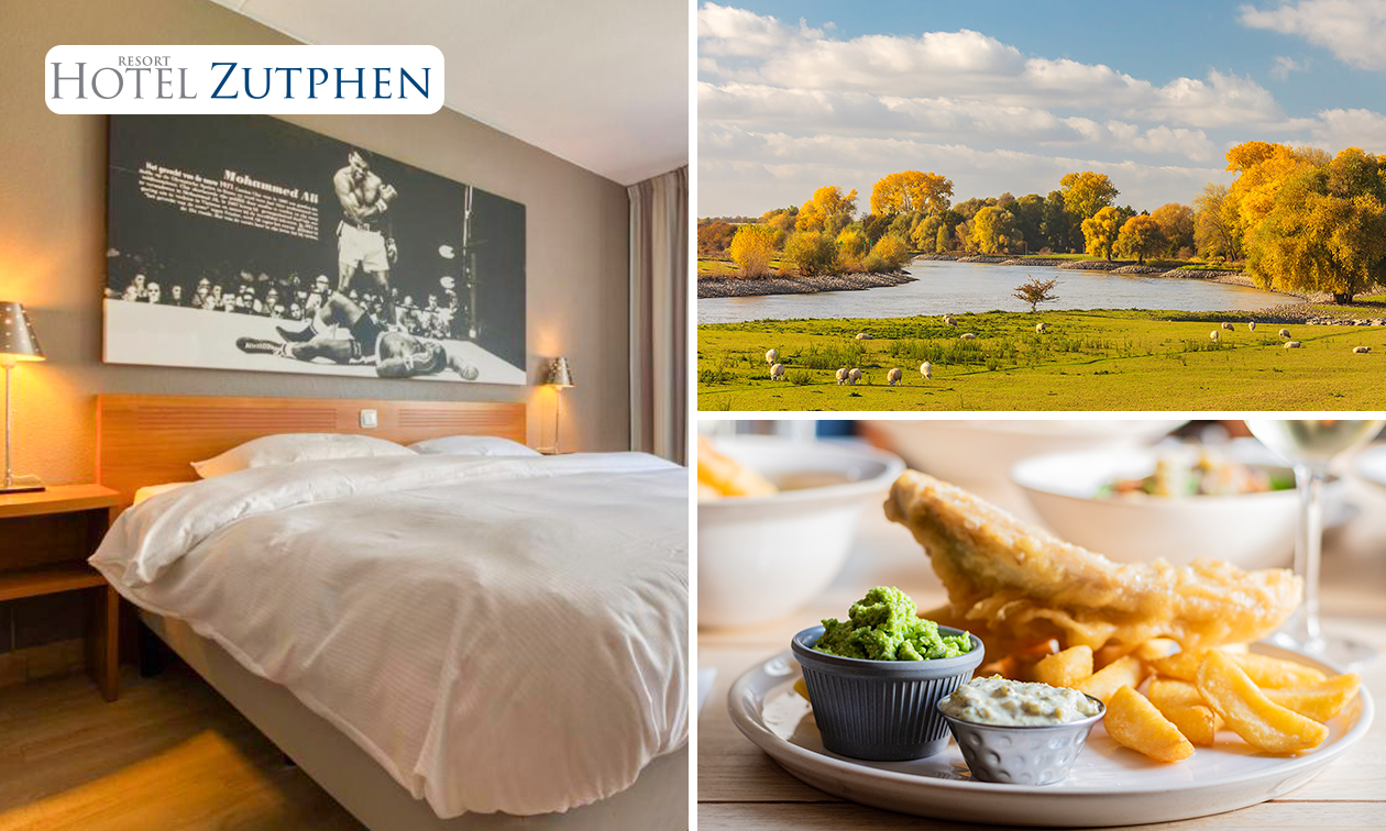 Overnachting(en) voor 2 + ontbijt + hoofdgerecht Fletcher's Keuzediner in Zutphen
