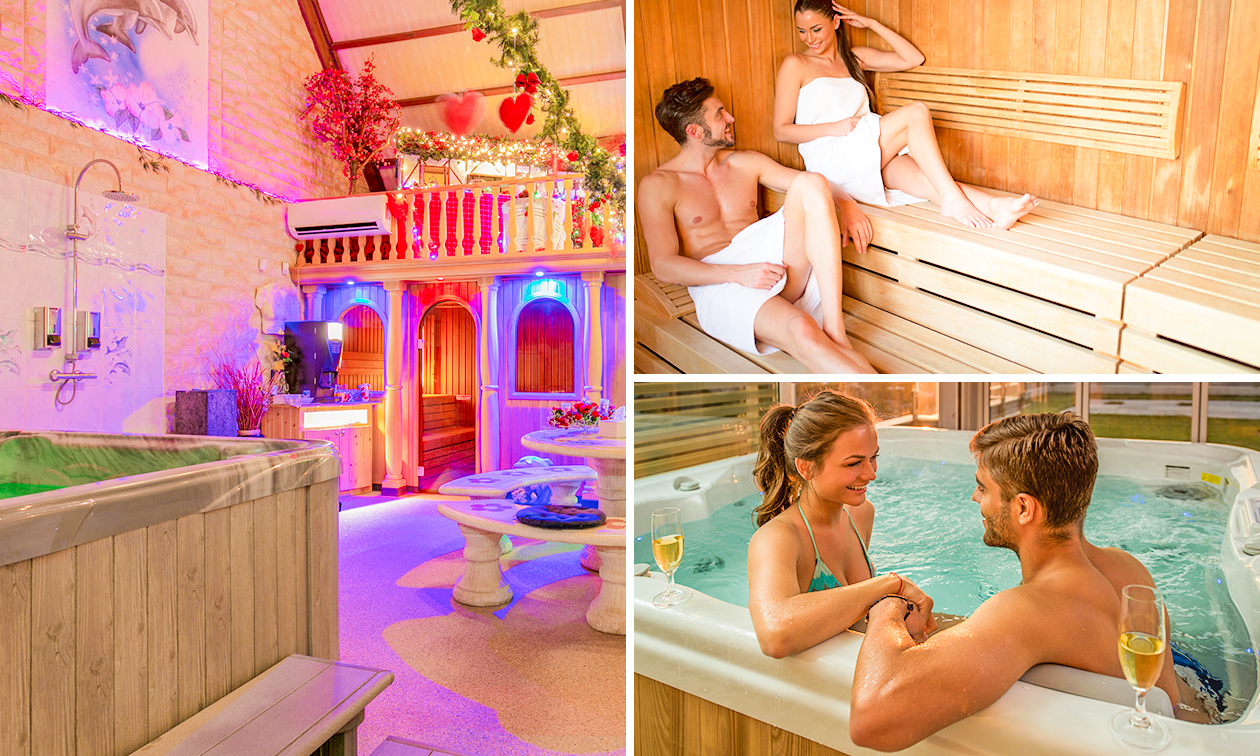 Privésauna-arrangement voor 2 (2,5 uur) + aperitief + badlinnen en slippers + evt. borrelplank