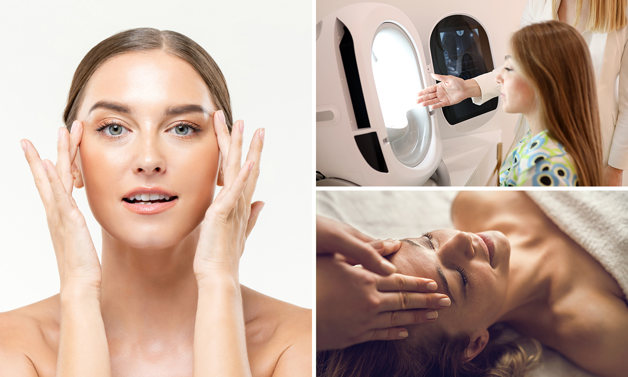 Ontspannende gezichtsbehandeling (55 min) of anti-agingbehandeling + bindweefselmassage (75 min)