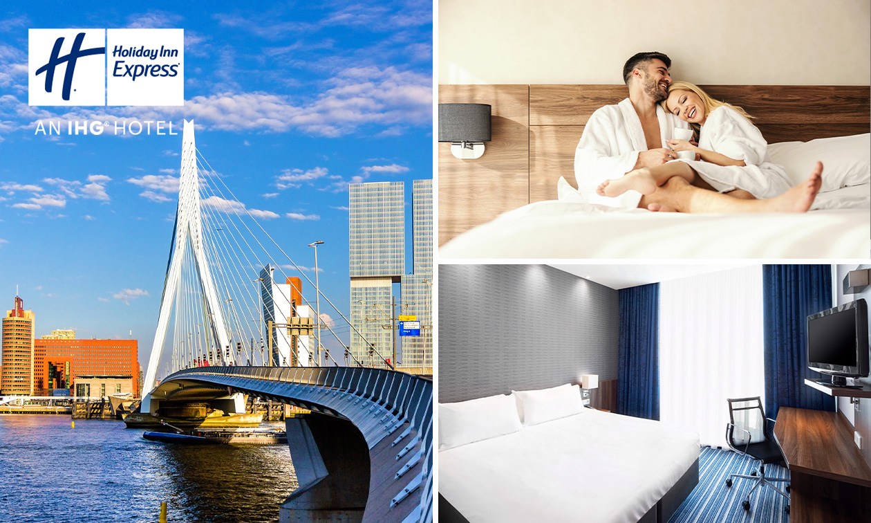 Overnachting + ontbijt + late check-out + parkeren voor 2 in Rotterdam