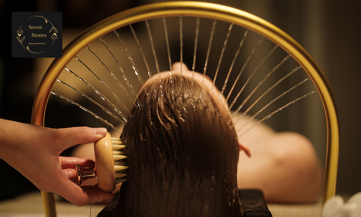 Holistische head spa + mini-gelaatsverzorging (80 of 100 min)