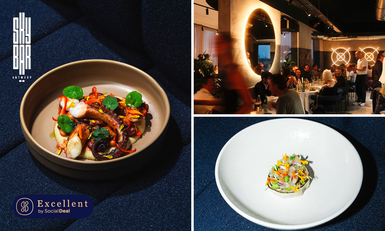 Experience-diner + nagerecht bij Skybar Antwerp