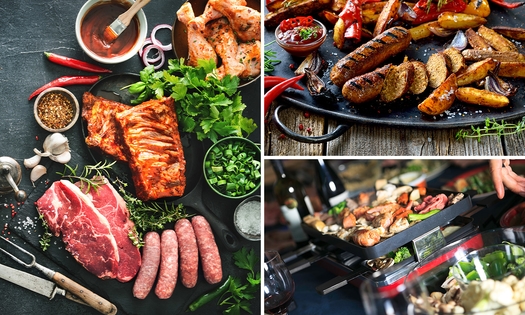 BBQ-, gourmet- of familie-vleespakket, hapjespan of 2 maaltijden van Slagerij De Koetsier