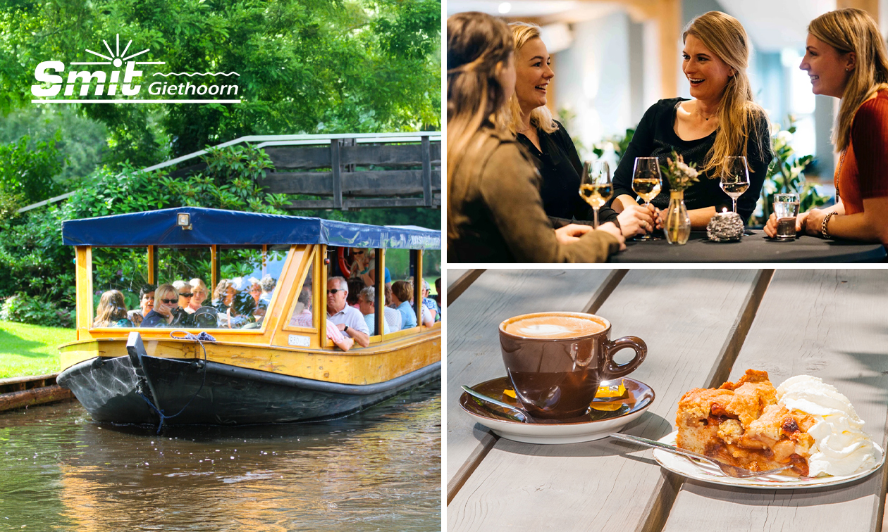 Rondvaart (1 uur) door Giethoorn + koffie + gebak