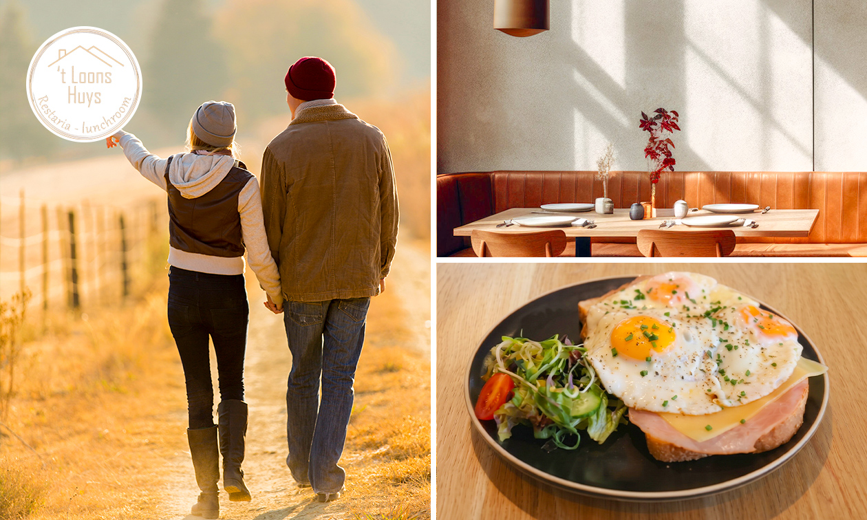 Wandelarrangement + warm drankje + gebak + soep + broodje of uitsmijter bij 't Loons Huys