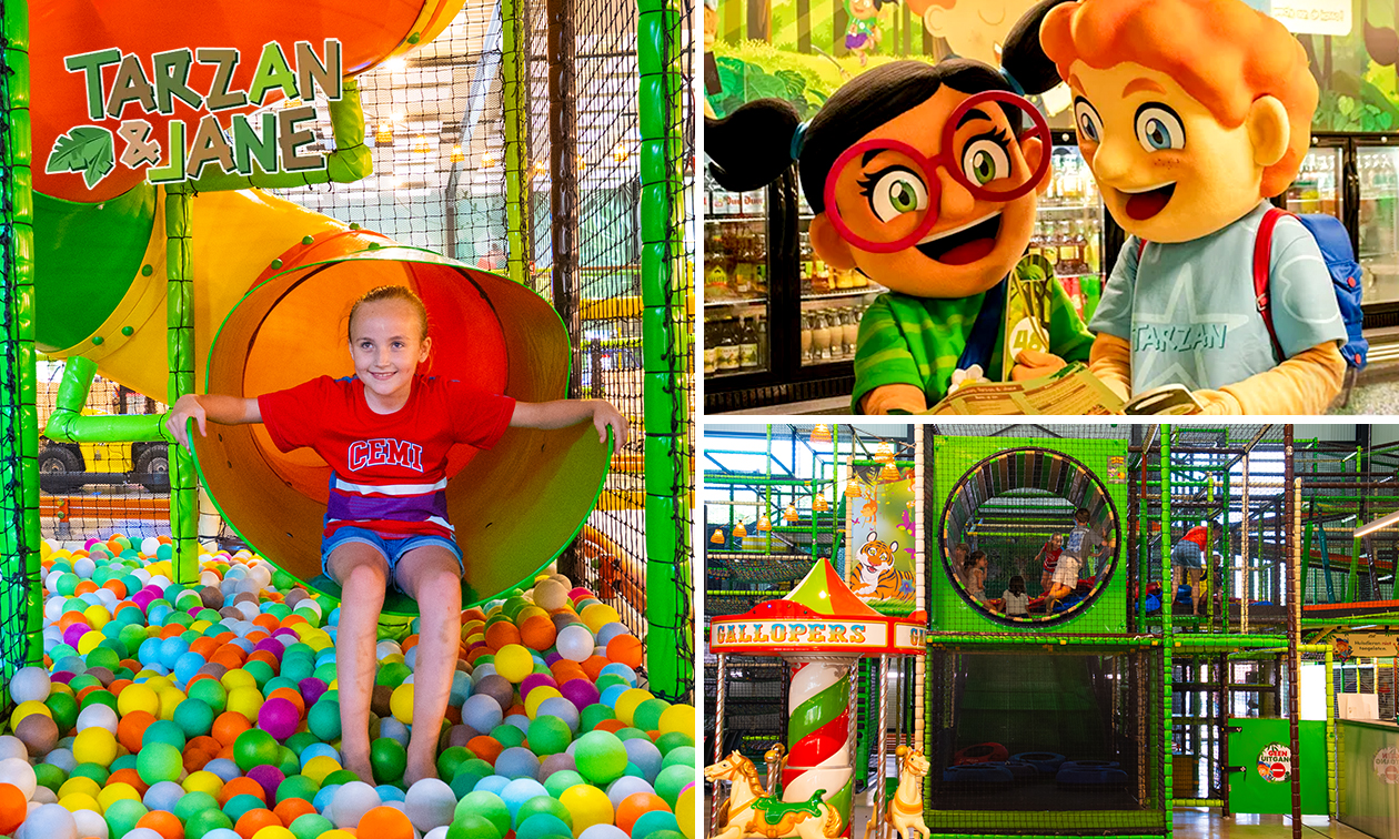 Entree voor binnenspeeltuin + waterspraypark + kindergerecht naar keuze