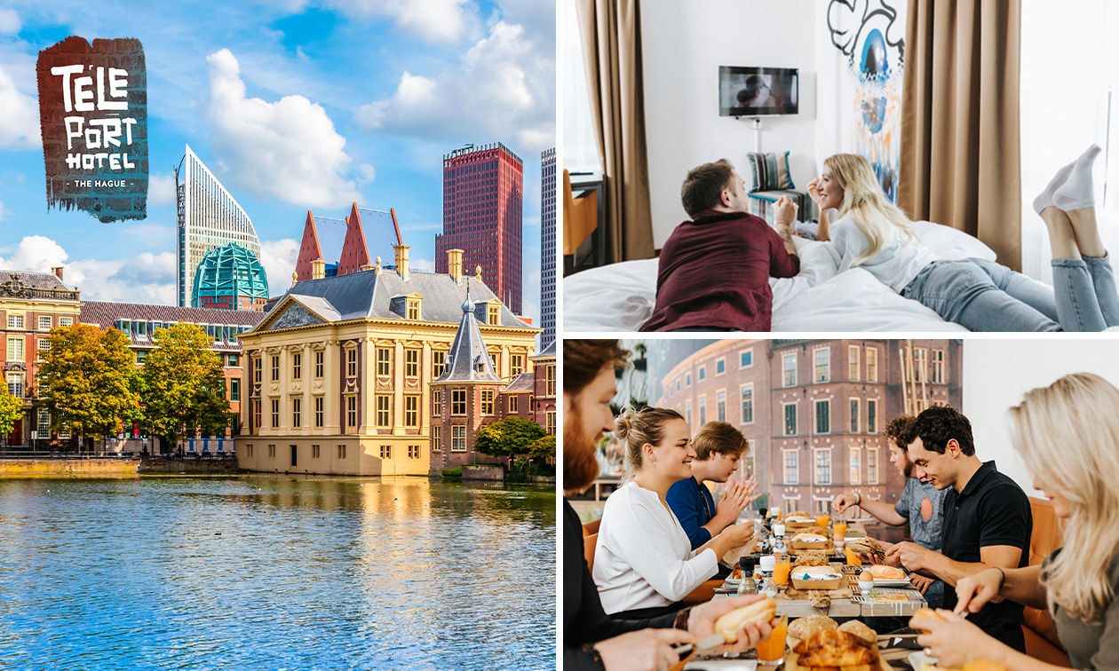 Overnachting voor 2 tot 6 + evt. ontbijt en parkeren in Den Haag