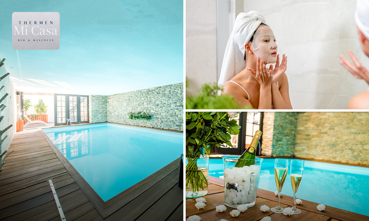 Privéwellness voor 4 t/m 6 + masker + gebakjes of overnachting voor 2 + prosecco
