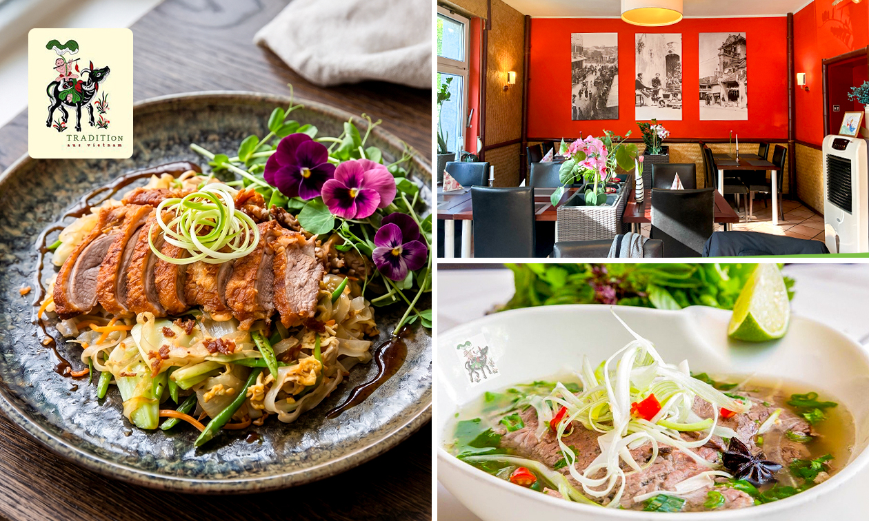 Vietnamesisches 3-Gänge-Menü nach Wahl im Restaurant Tradition aus Vietnam
