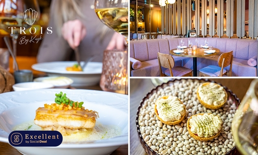 Culinaire 2-gangen keuzelunch + koffie/thee bij Trois in hartje Deventer