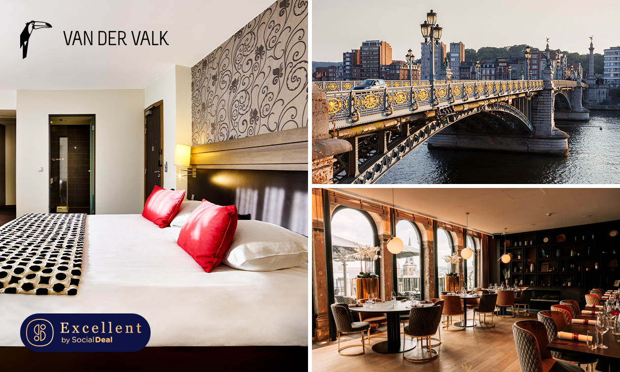 Overnachting voor 2 + ontbijt + late check-out in hartje Luik